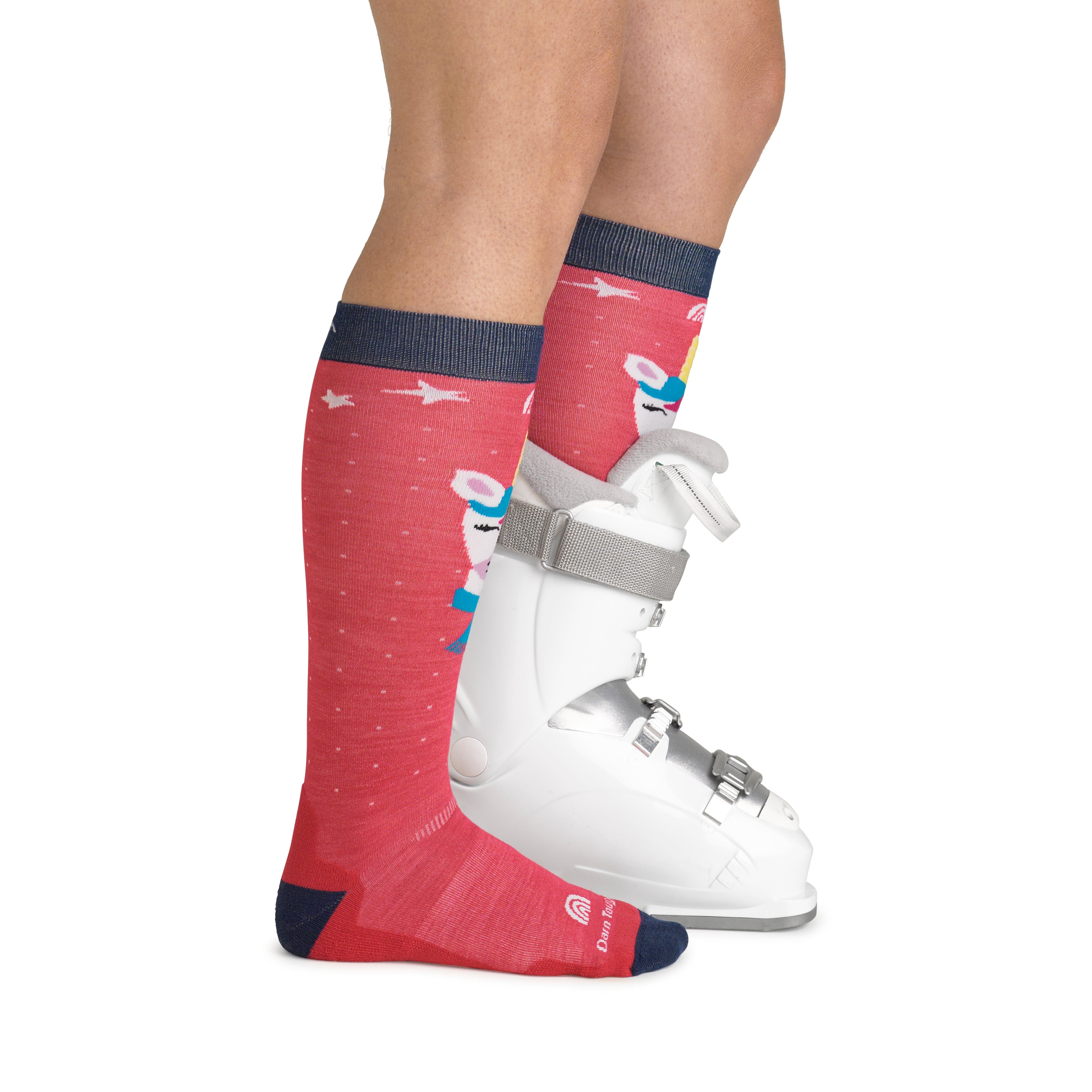 Darn Tough Magic Mountain Over The Calf Midweight Ski & Snowboard Socks for Kids - Warm & Comfortable Winter Sports Socks for Skiing, Snowboarding & Outdoor Activities