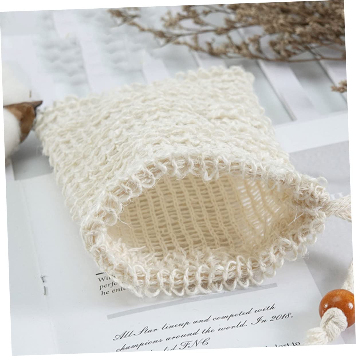 5Pcs Sisal Soap Drawstring Bags - Exfoliating Soap Holder for Shower & Face Cleansing | Gentle Skin Exfoliation | Perfect for Travel & Bathroom Organization