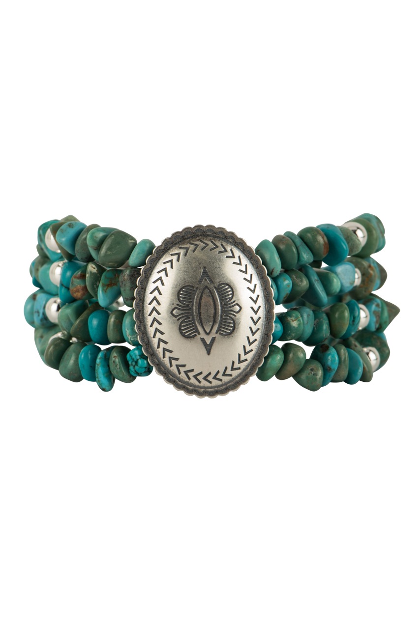 Paige Wallace Turquoise Concho Bracelet - Handmade Southwest Style Jewelry for Women | Perfect for Boho Fashion, Festivals & Gift Giving