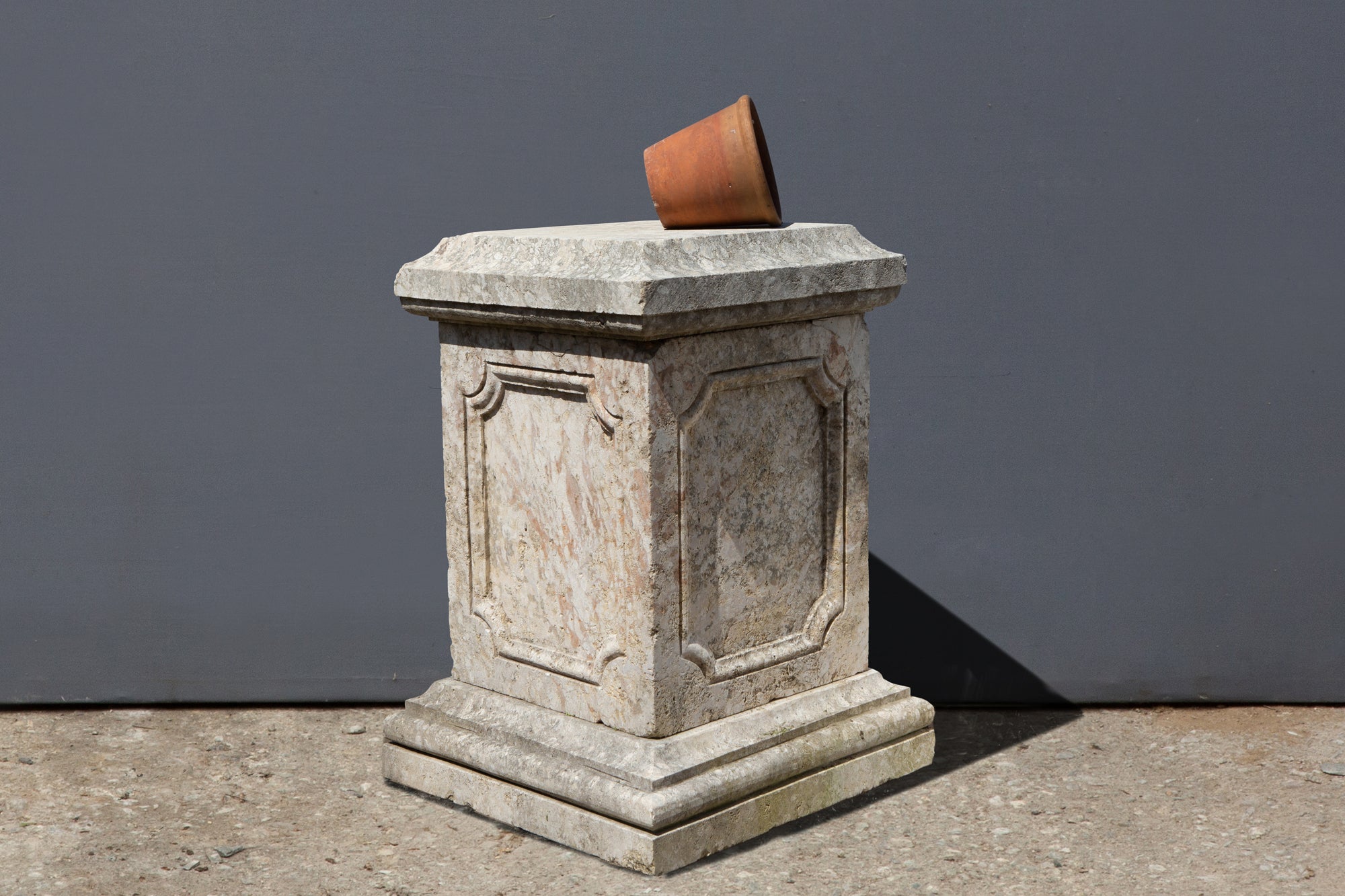 Large French Marble Sculpture Base - Elegant Display Stand for Home Decor, Art Gallery, and Luxury Interior Design | Perfect for Statues, Vases, and Decorative Objects