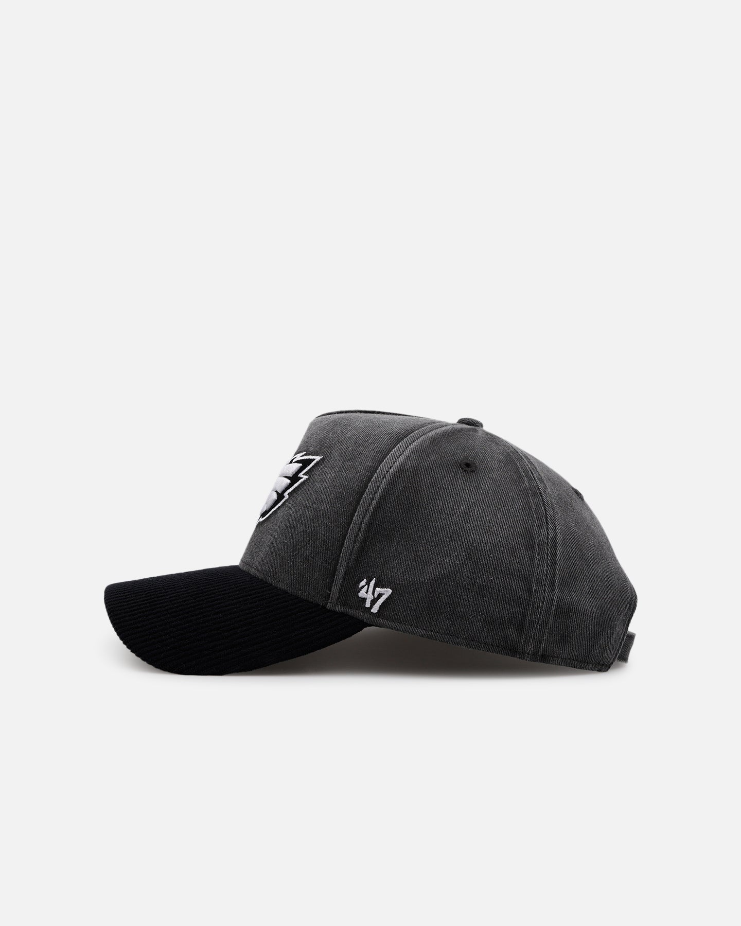 47 Brand Philadelphia Eagles 'Apollo Corduroy' 47 Offside DT Strapback Black Hat - Official NFL Licensed Adjustable Baseball Cap for Men, Perfect for Game Day, Tailgating & Fan Gear Collection