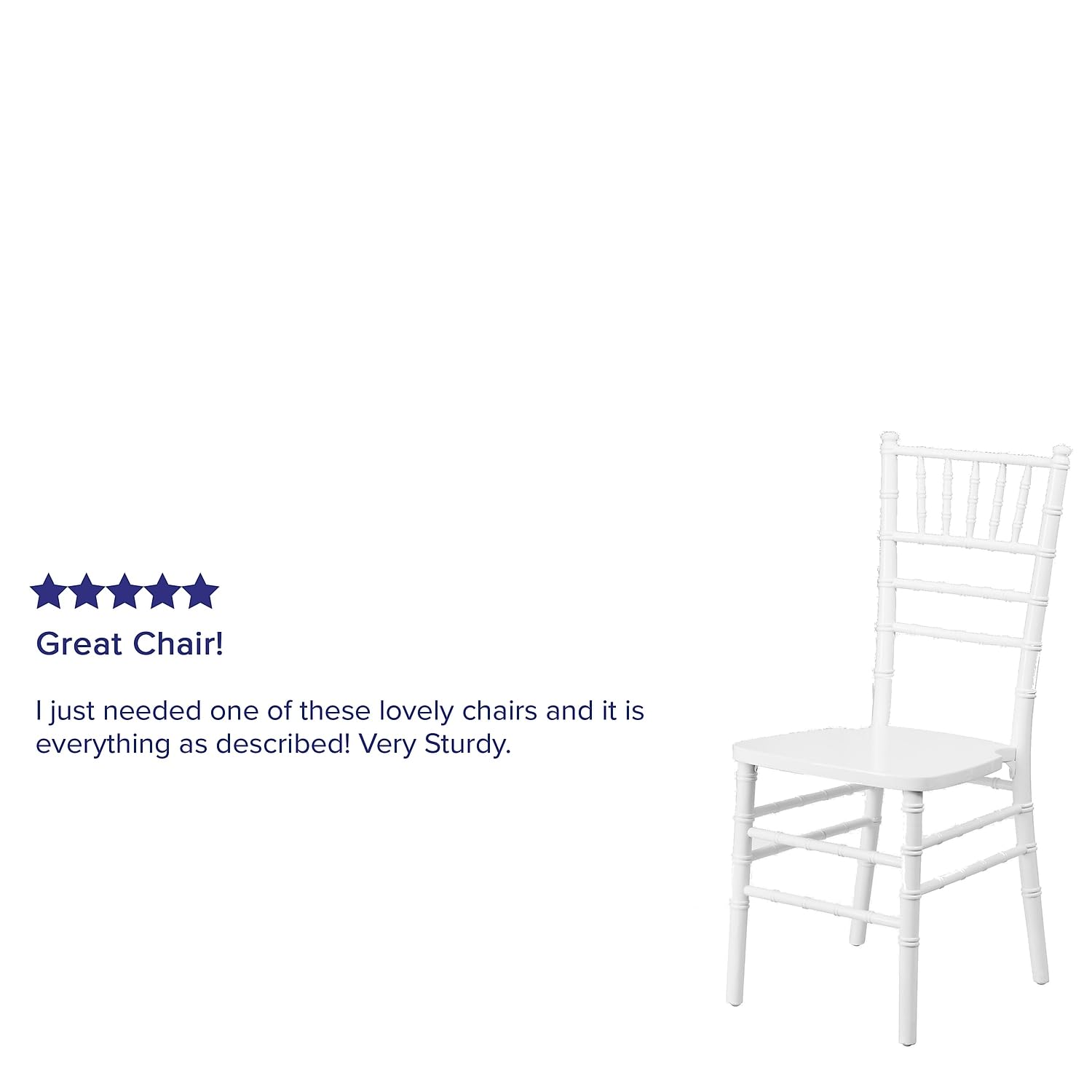 Flash Furniture 2-Pack HERCULES Series White Wood Chiavari Chairs - Elegant Wedding, Banquet & Event Seating for Indoor/Outdoor Use