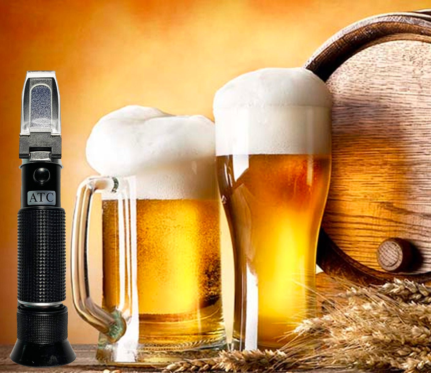 Beer Brewing Refractometer 0-20% Brix Scale with ATC - Essential Tool for Homebrewers & Craft Beer Makers | Perfect for Wort Gravity Measurement & Fermentation Monitoring