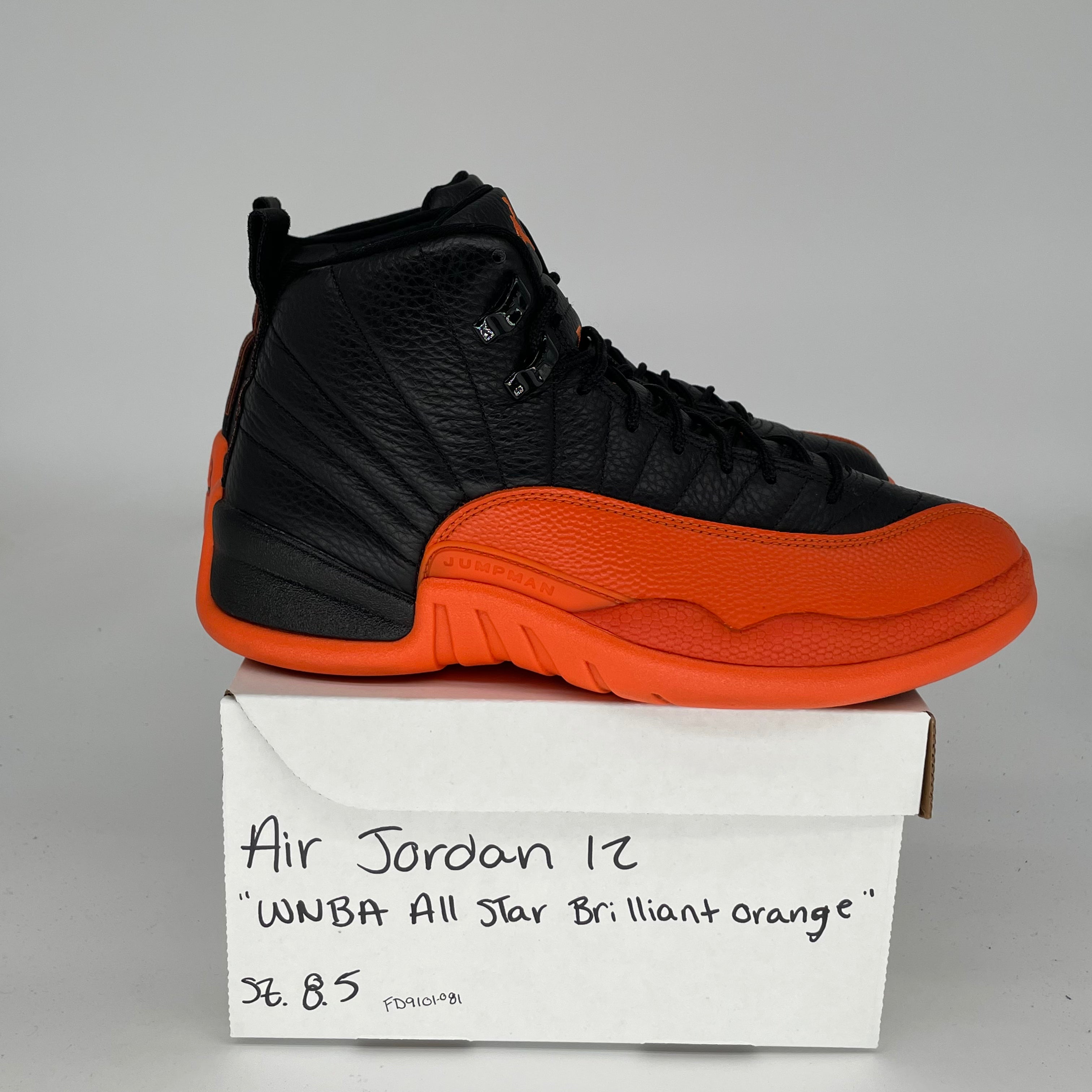 AIR JORDAN 12 WNBA All-Star Basketball Shoes - Brilliant Orange - Women's Size 8.5/10W - Style FD9101-081 - Perfect for Court Play & Streetwear Fashion