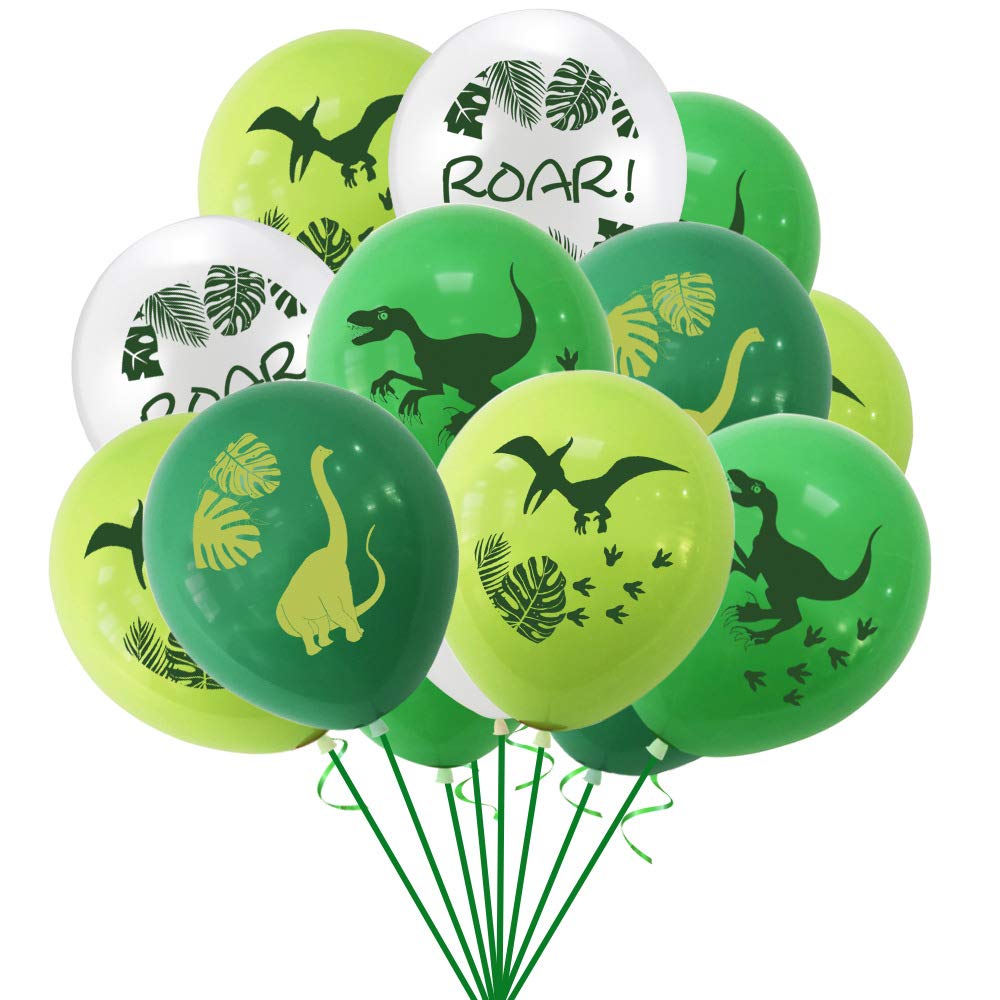 16pcs Dinosaur Latex Balloons - Jungle Jurassic Party Decorations for Baby Showers, Birthday Parties & Themed Events | Dino Balloon Arch, Photo Backdrop & Room Decor Ideas