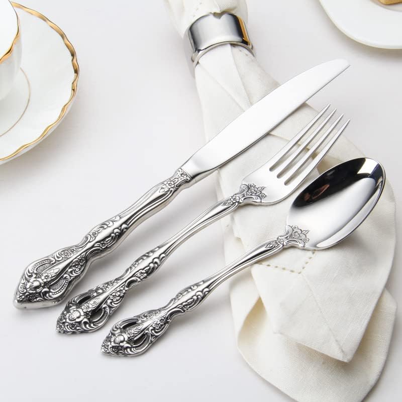 Michelangelo 10-Piece Flatware Set for 2 - Premium 18/10 Stainless Steel Silverware - Elegant Cutlery Set for Couples - Dishwasher Safe (Silver) - Perfect for Dinner Parties, Weddings & Everyday Dining