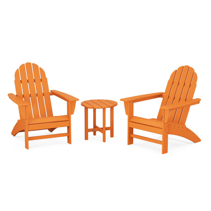 POLYWOOD Vineyard 3-Piece Adirondack Chair Set - Outdoor Patio Furniture for Garden, Poolside & Backyard Relaxation