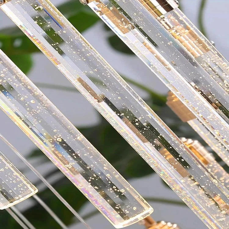 Uly Gold Crystal Chandelier - Elegant Lighting Fixture for Staircase, Foyer & High Ceiling - Perfect for Luxury Home Decor, Wedding Venues & Grand Entrances