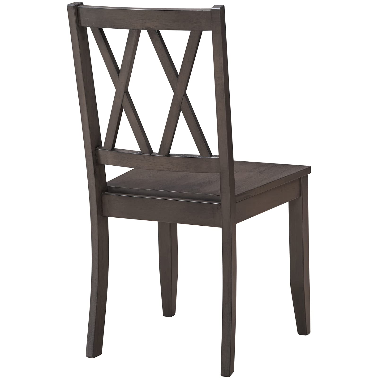 DUHOME Rubber Wood Dining Chairs Set of 2, Cross Back Natural Table Chairs with Grey Base, Perfect for Home Kitchen and Dining Room