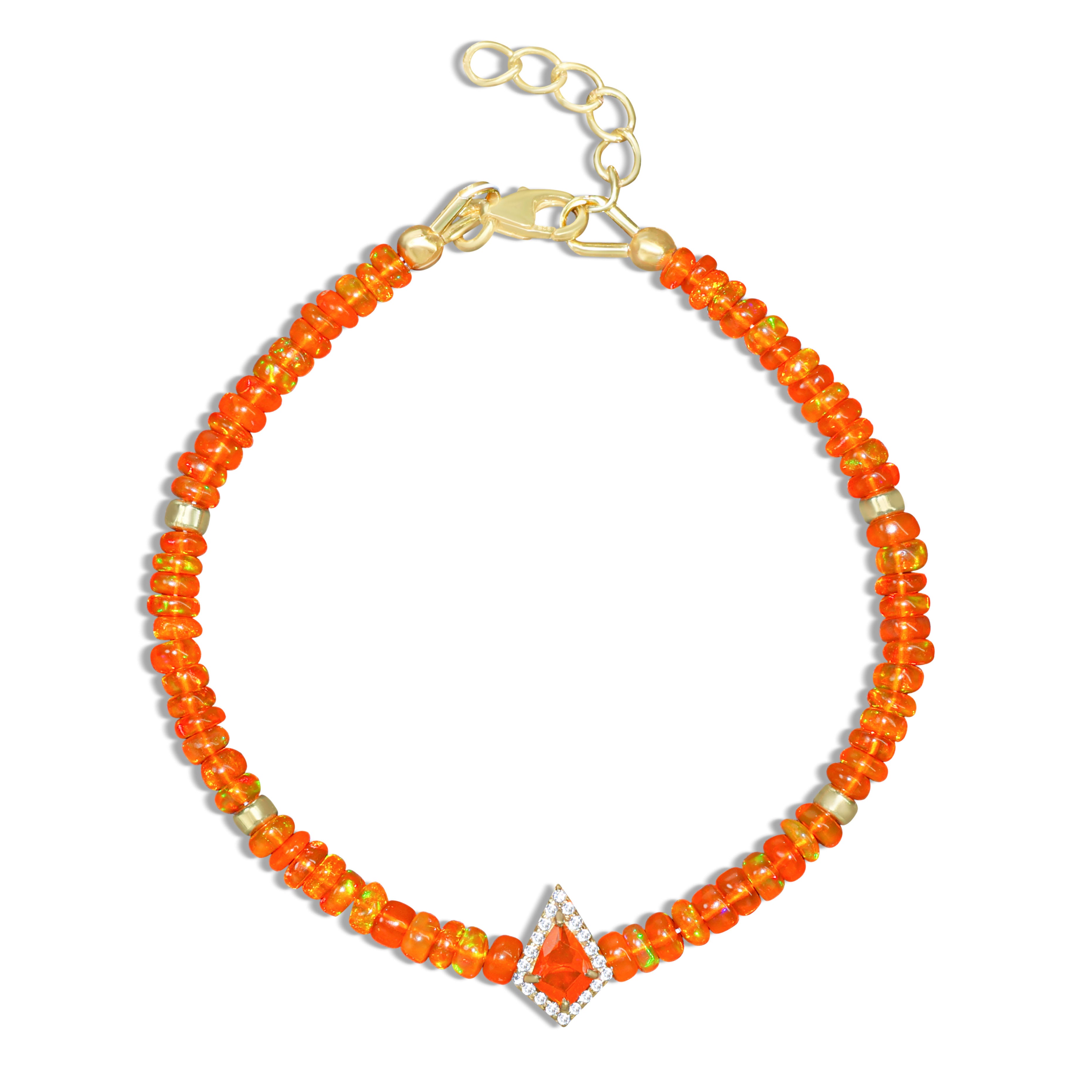 Natural Orange Opal Bracelet - 14k Gold Filled Adjustable Bangle for Women | Elegant Jewelry Gift for Birthday, Anniversary & Special Occasions | Boho Chic & Everyday Wear Accessory