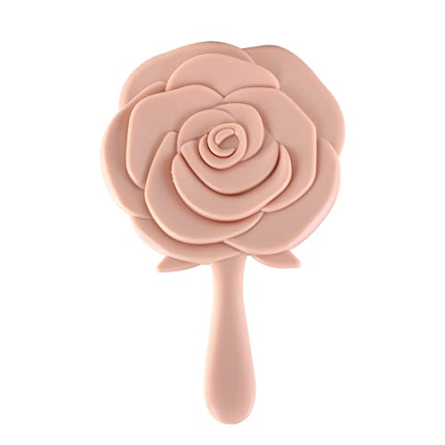 Rose-Shaped Hand Mirror with Elegant Handle - Portable Compact Makeup Mirror for Students, Dorm Room, Travel & Vanity - Perfect for Makeup, Hairstyling & Quick Touch-Ups