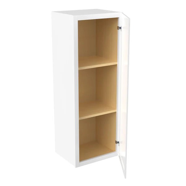 42 Inch Wall Cabinet - 15W x 42H x 12D - Aria White Shaker Style RTA Kitchen Storage - Perfect for Bathroom, Laundry Room, and Garage Organization