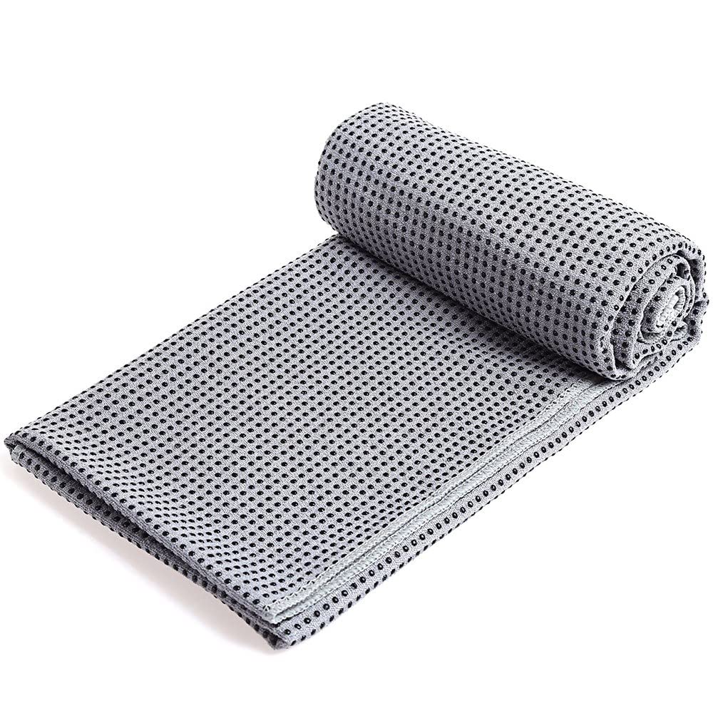 Premium Non-Slip Yoga Towel Mat - Extra Grip for Hot Yoga, Pilates & Workouts - Quick Dry & Eco-Friendly for Home & Studio Use