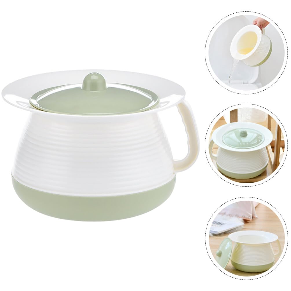 Portable Plastic Bedside Urinal with Lid - Chamber Pot, Spittoon & Pee Bucket for Adults & Elderly Care - Ideal for Travel, Camping, Hospital & Home Use