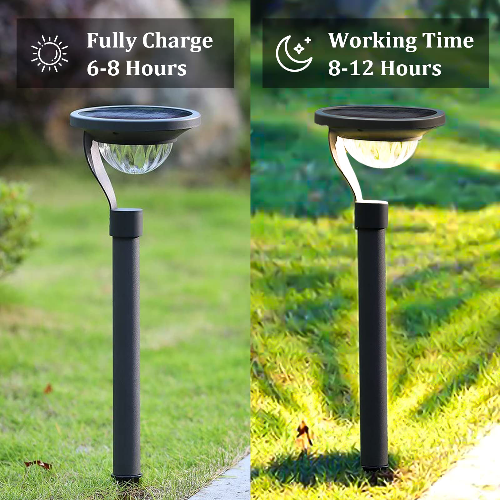 Twinkle Star 50 Lumens Solar Outdoor Lights 4 Pack - Waterproof Solar Pathway Lights with 12 Hours Runtime for Walkway, Patio, Yard, Driveway, Garden - Perfect for Landscape Lighting and Home Decoration