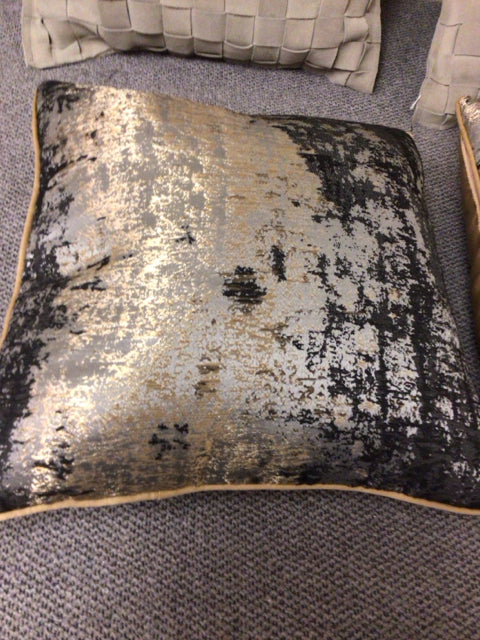 Luxury Small Gold & Grey Decorative Throw Pillow - Perfect for Sofa, Bed, Couch & Home Decor