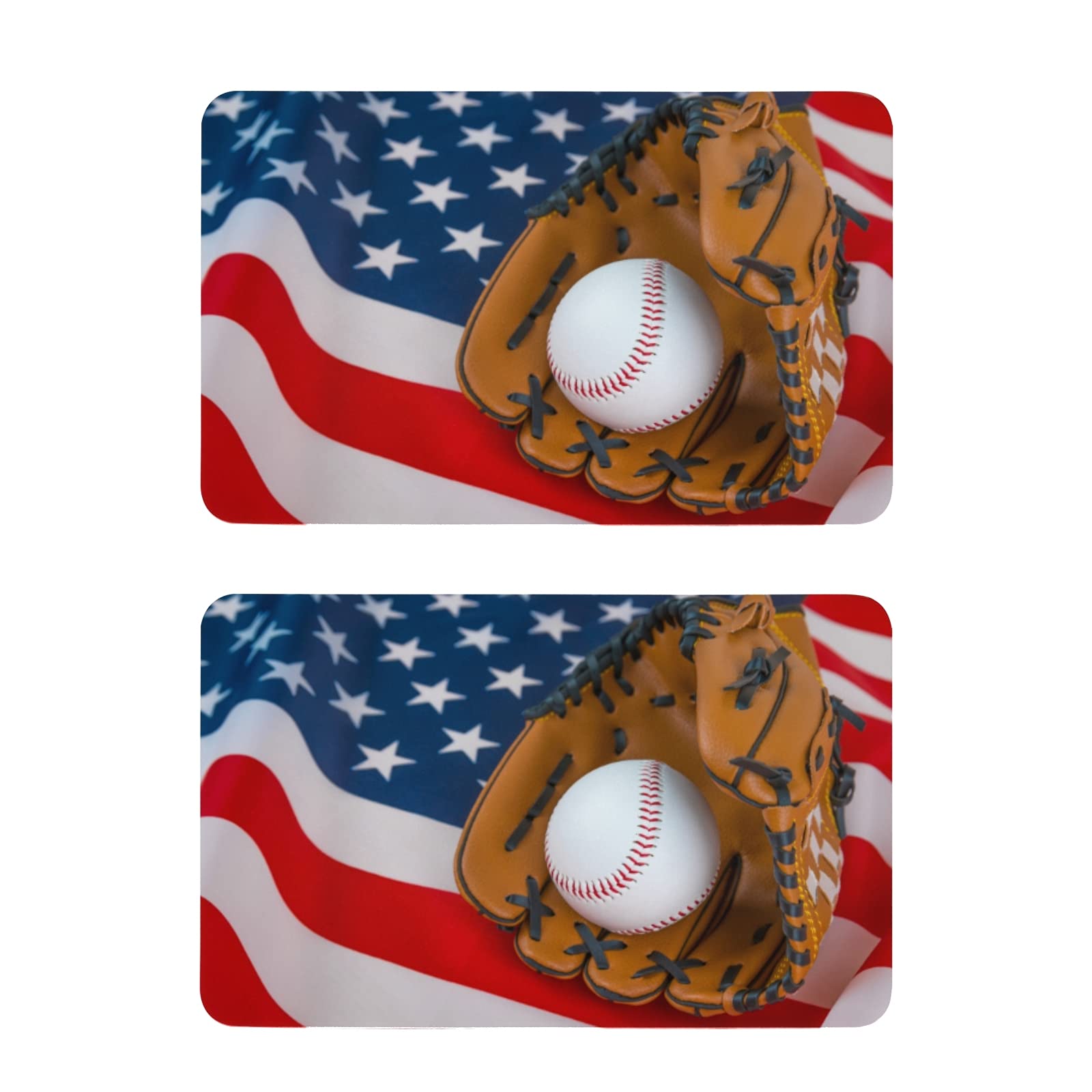 American Flag Baseball Softball Refrigerator Magnets - Strong Fridge Magnets for Office, Cabinet, Whiteboard & Photo Display (Set of 2) | Dishwasher Safe Decorative Magnets for Home & Kitchen Organization