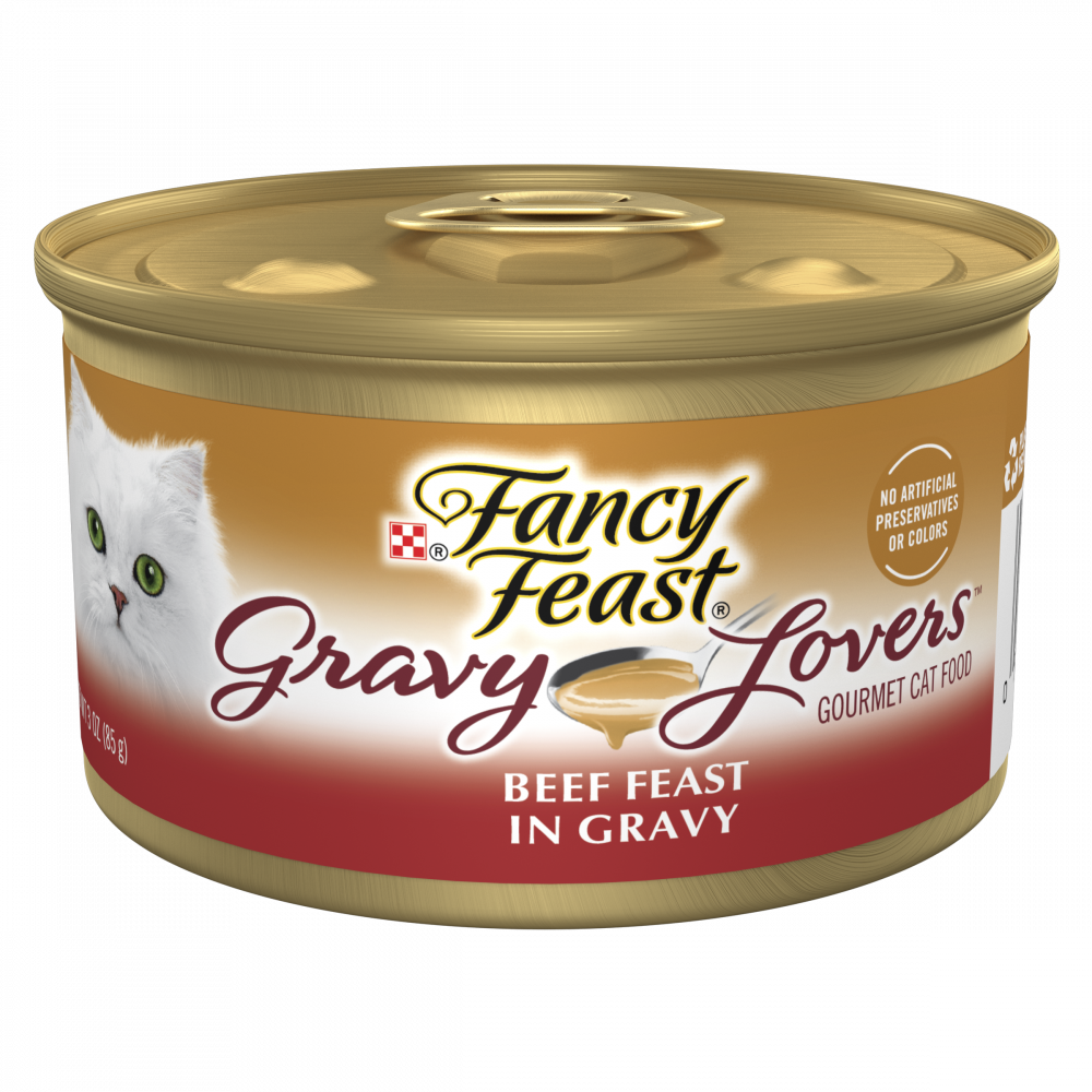 Purina Fancy Feast Gravy Lovers Beef Feast Gourmet Wet Cat Food - Premium Beef in Savory Gravy for Adult Cats - Perfect for Mealtime & Special Treats