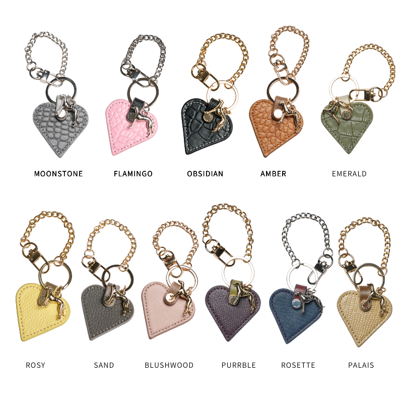Purrble Leather Heart Bag Charm - Cute Keychain for Women, Girls, Bags & Backpacks - Perfect Gift for Valentine's Day, Birthday & Everyday Use