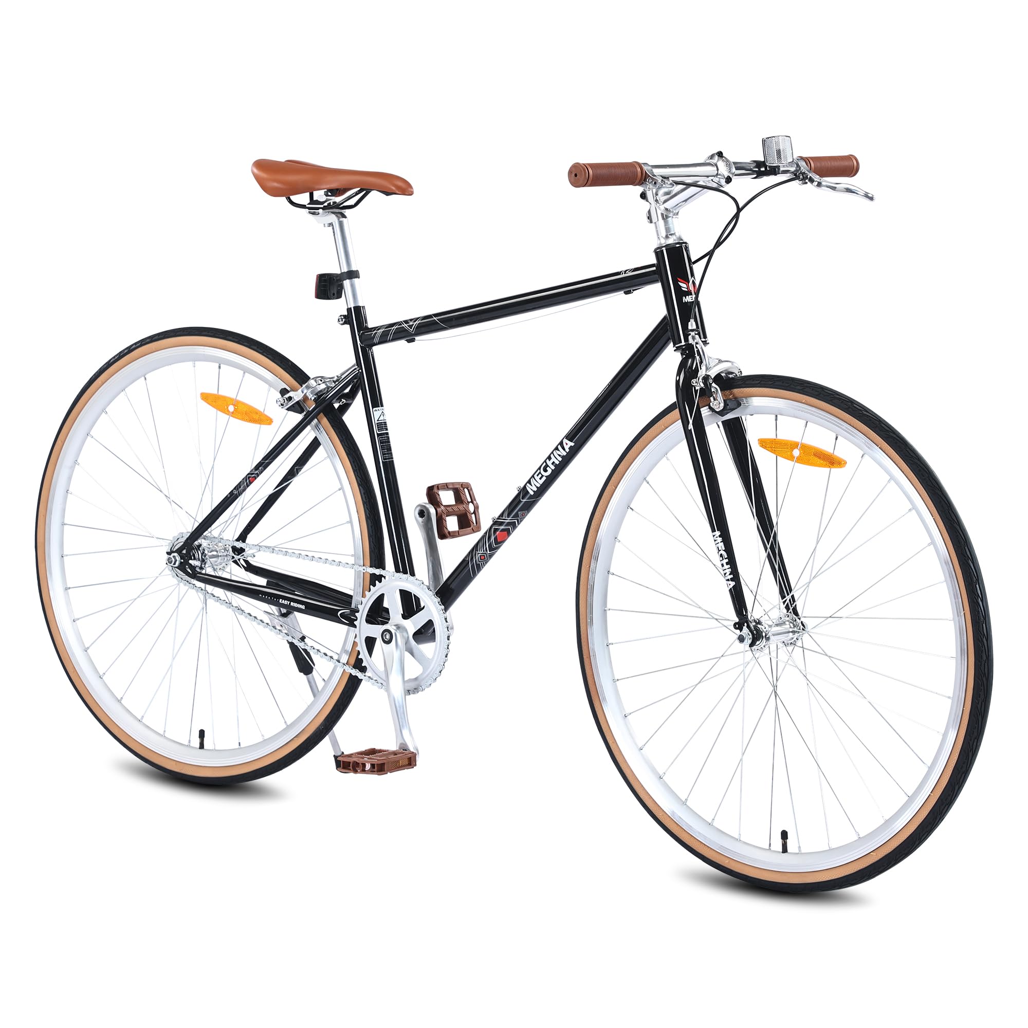 Men's & Women's Hybrid Bike - 700C Lightweight Single Speed Commuter Bicycle with Fixed Gear | Urban City Bike for Adults | Perfect for Daily Commuting, Road Sports & Outdoor Vacation Riding
