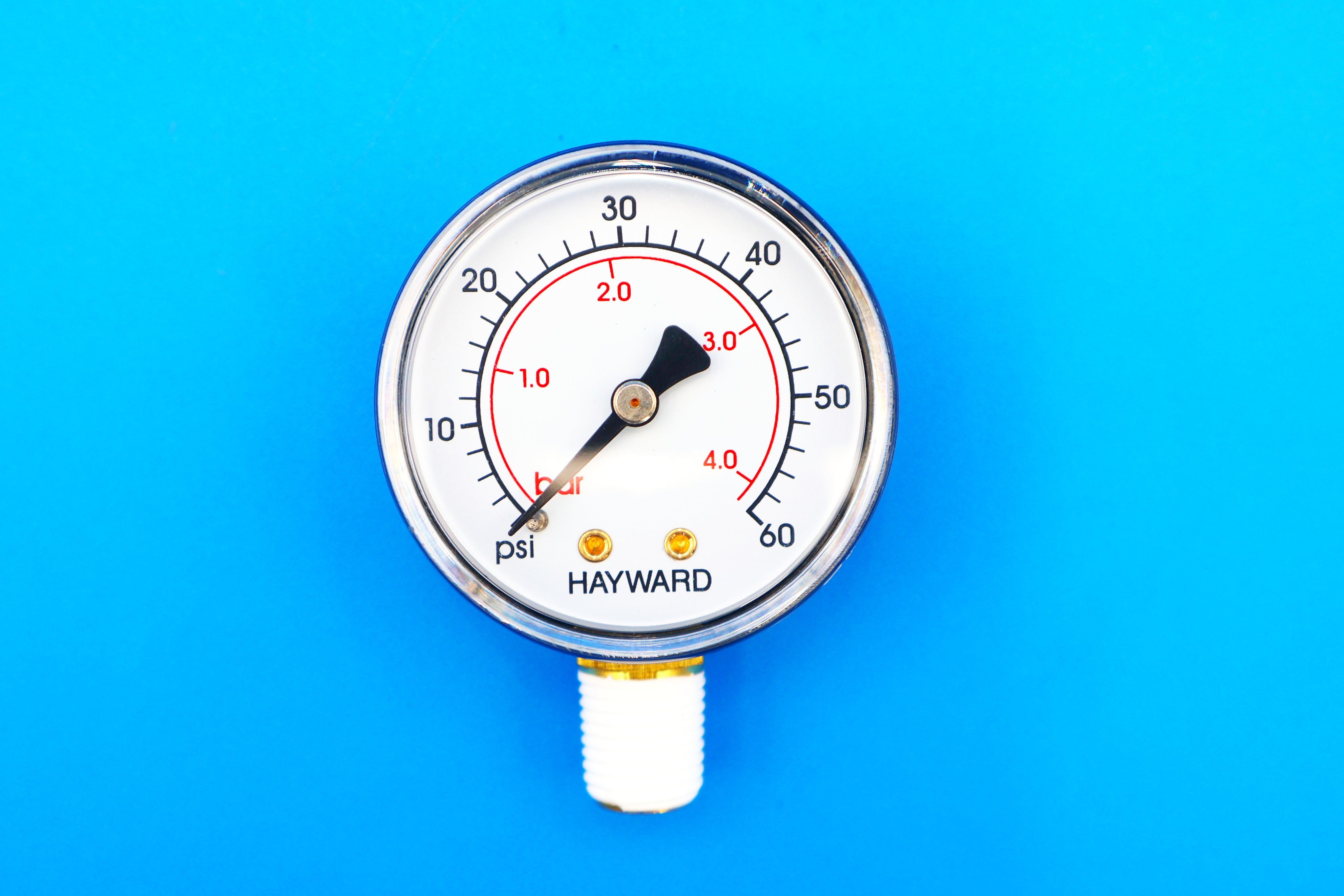 Hayward ECX270861 Bottom Mount Pressure Gauge for Pools & Spas - Accurate Water Pressure Measurement for Pool Filters, Pumps & Heating Systems