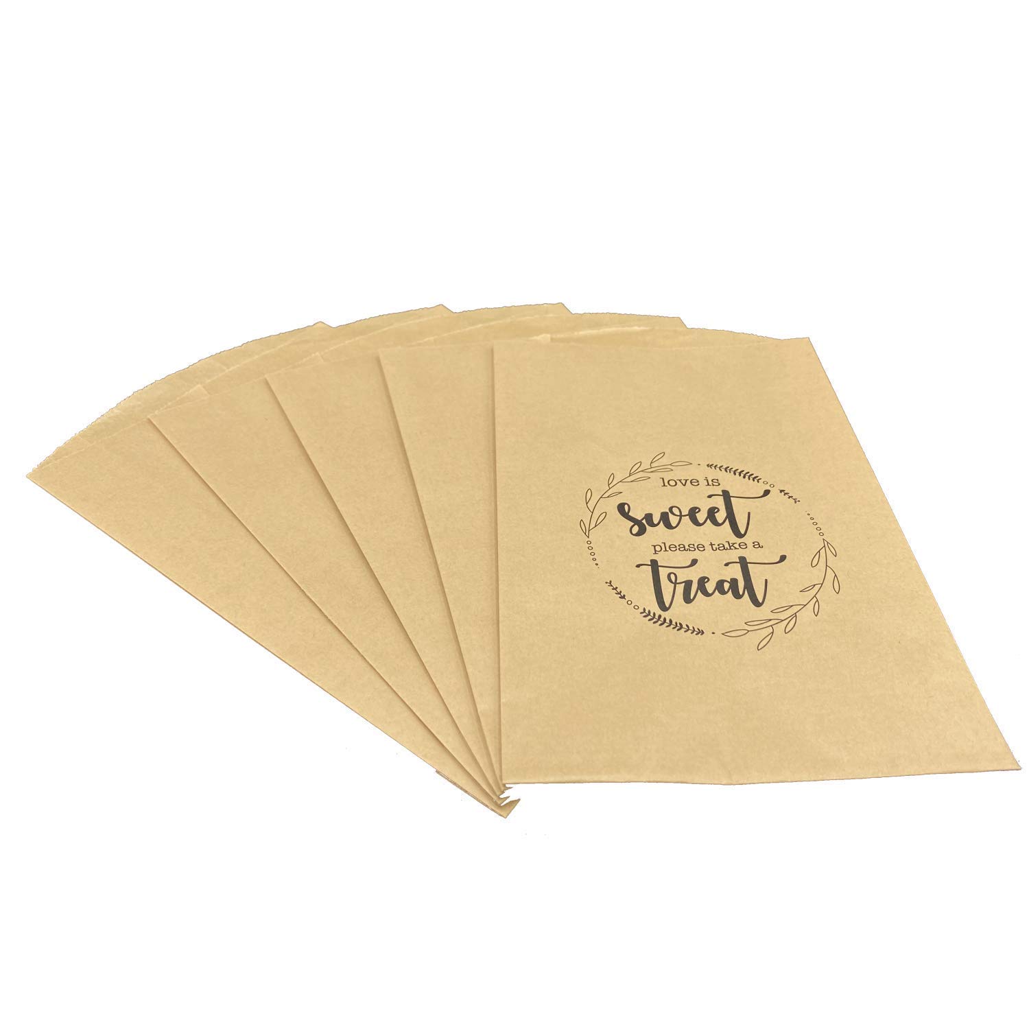 100 Earth Day Donut Favor Bags - Expandable Kraft Wedding & Party Treat Bags for Cookies, Candy - Grease Resistant Food Safe & Recyclable - Perfect for Birthday Parties, Baby Showers & Wedding Favors