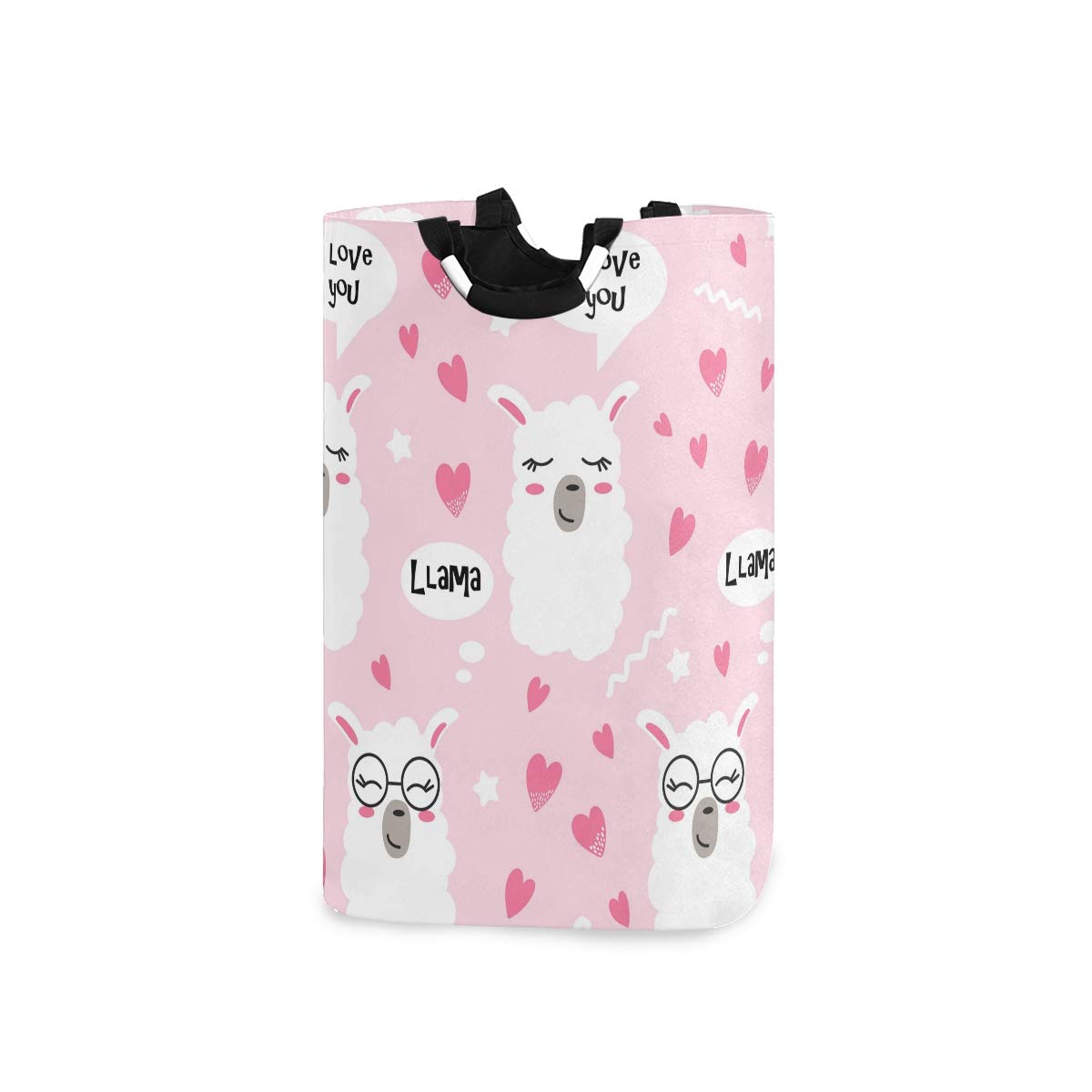 RunningBear Collapsible Laundry Hamper with Cute Llama Design - Large Capacity Washing Clothes Basket for Bathroom, Bedroom & Dorm | Portable Storage Solution for Laundry, Toys & Organizing