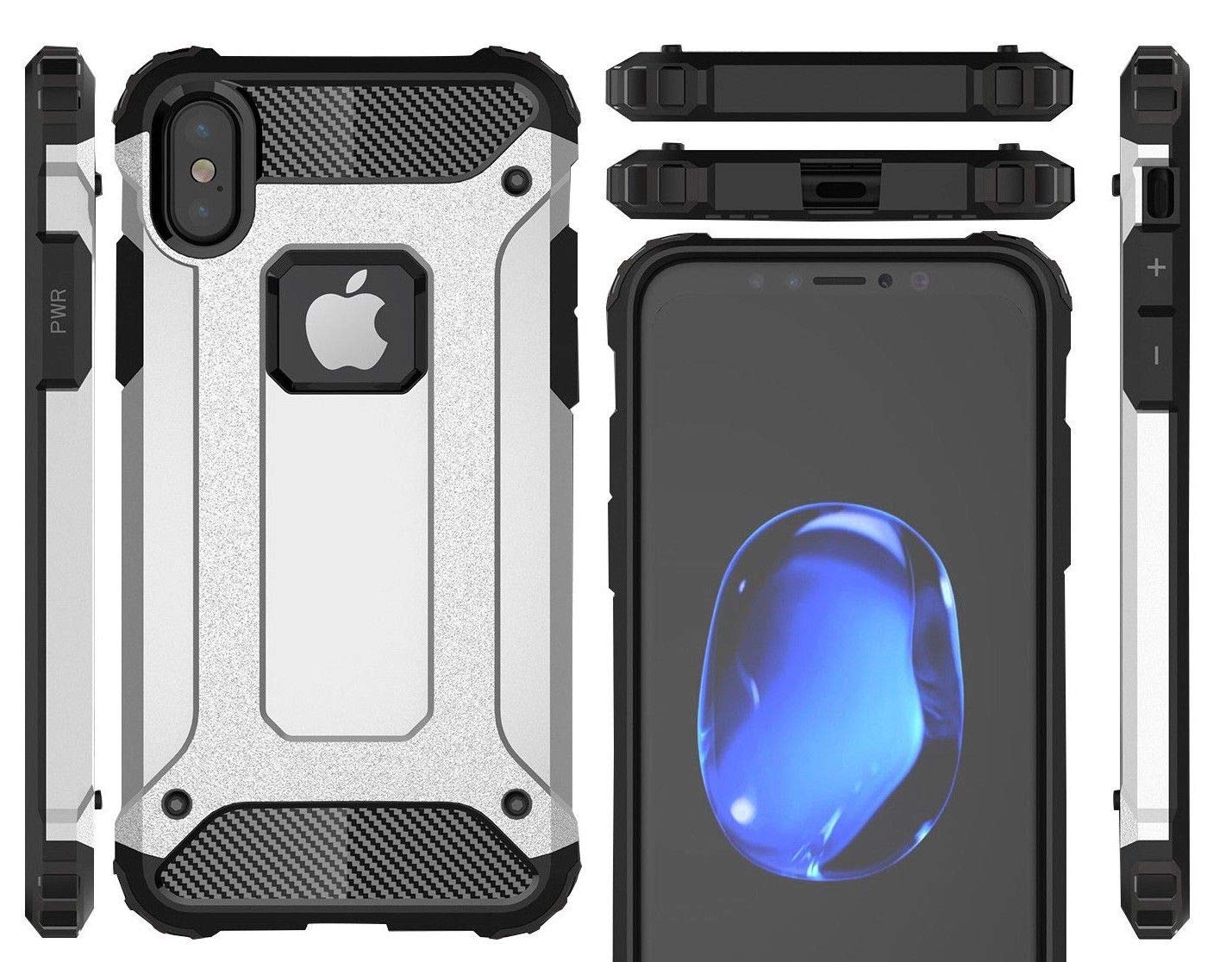 SuperGuardZ Heavy Duty Shockproof Case for iPhone Xs & iPhone X - Slim Protective Armor Cover [Black] | Perfect for Outdoor Activities, Work & Everyday Protection