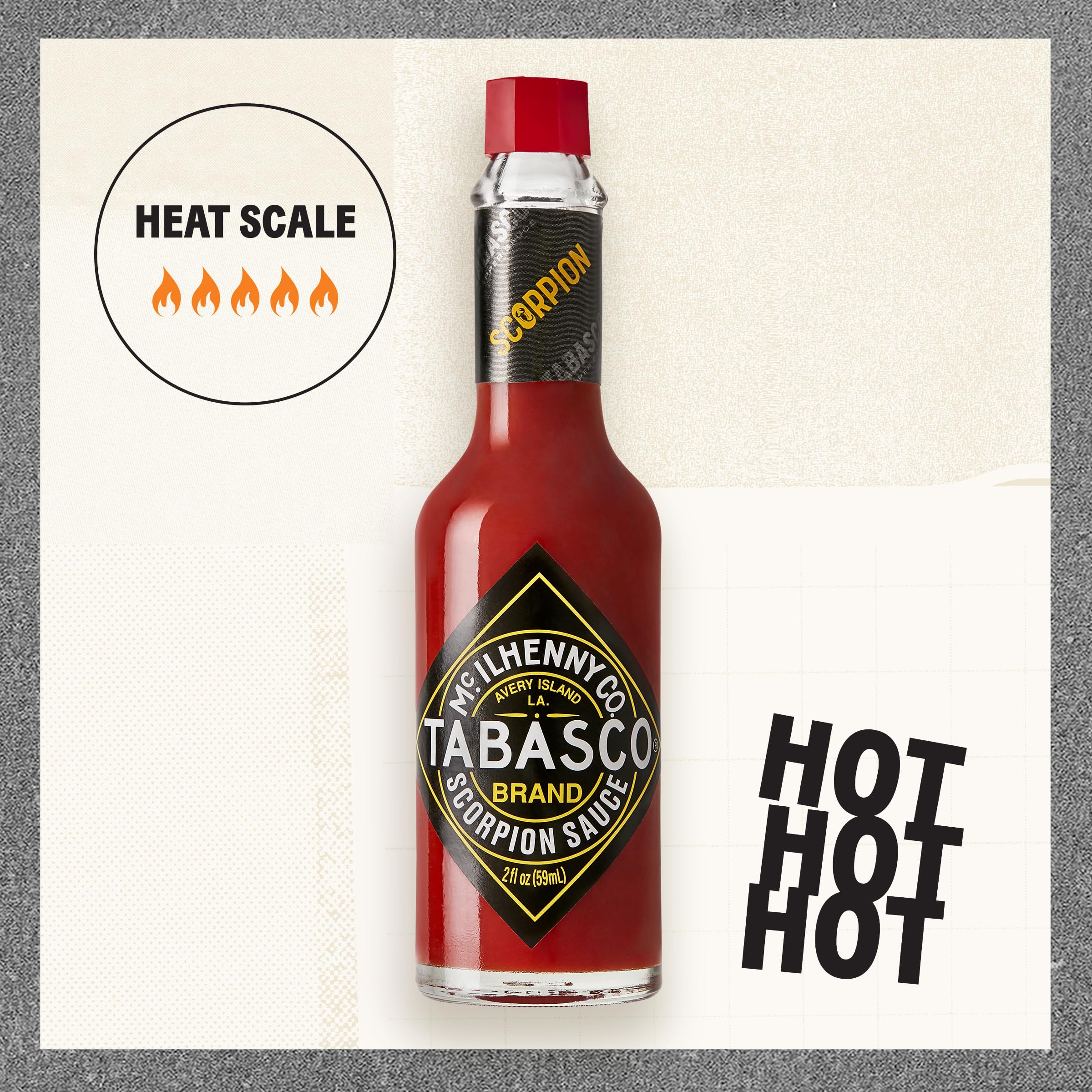 TABASCO Scorpion Pepper Hot Sauce - Extra Hot & Spicy with Guava & Pineapple Flavor, 2 Fl Oz Glass Bottle - Perfect for Tacos, Wings, Burgers & Seafood | Intense Heat & Bold Taste