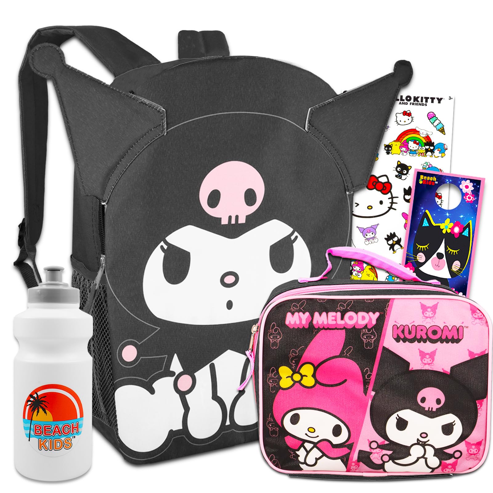 Kuromi Backpack and Lunch Box Set for Girls - 16