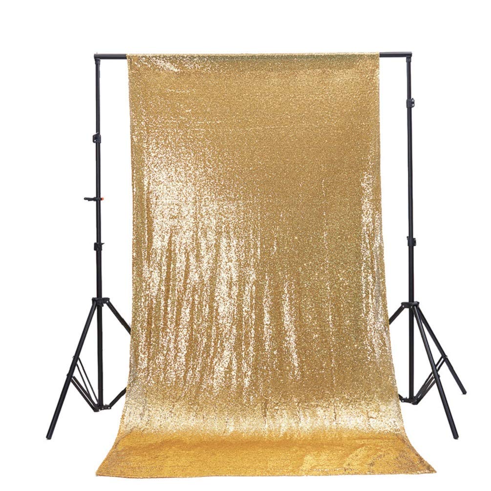 TRLYC 5FT x 9FT Gold Sequin Backdrop for Birthday Parties, Weddings & Holidays - Perfect for New Year's Eve, Bachelorette Parties, Halloween & Christmas Decorations