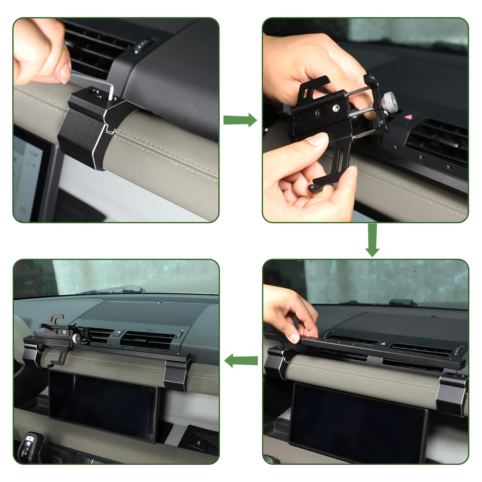 Premium Car Phone Mount for Land Rover Defender 90/110/130 (2020-2023) - Air Vent Clip & Dashboard Holder - Universal Smartphone Cradle for GPS Navigation & Hands-Free Driving