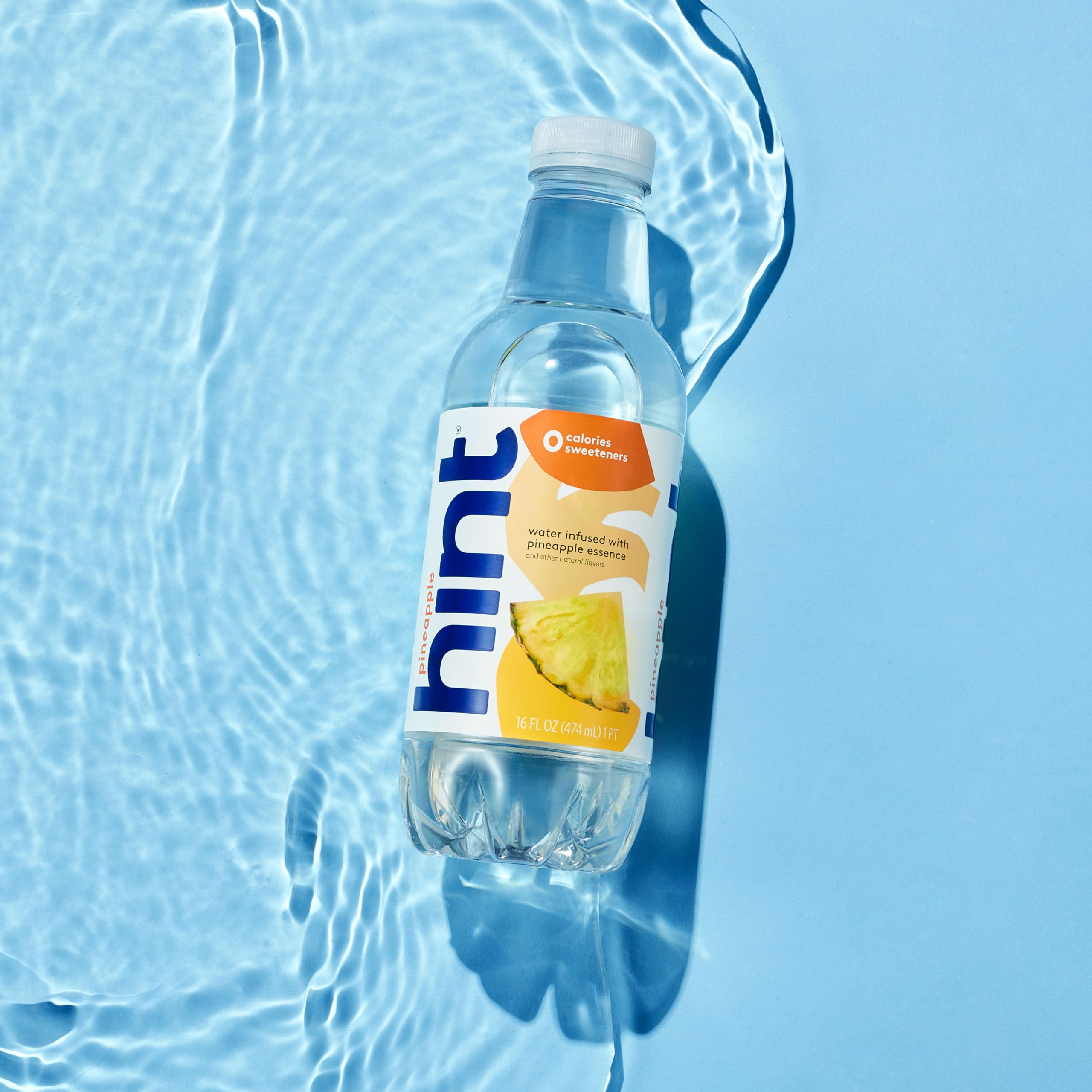 Hint Water Pineapple - 100% Natural Pineapple Infused Water, Zero Sugar, Zero Calories, No Artificial Sweeteners or Preservatives, 16 Fl Oz (Pack of 12) - Perfect for Hydration, Weight Loss & Healthy Lifestyle