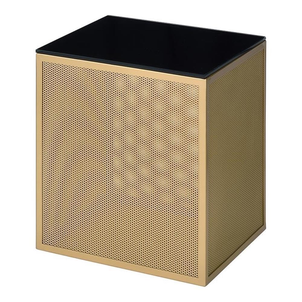 Furniture of America Kelforia Modern Gold Glass Top Side Table - Stylish End Table for Living Room, Bedroom & Office Decor