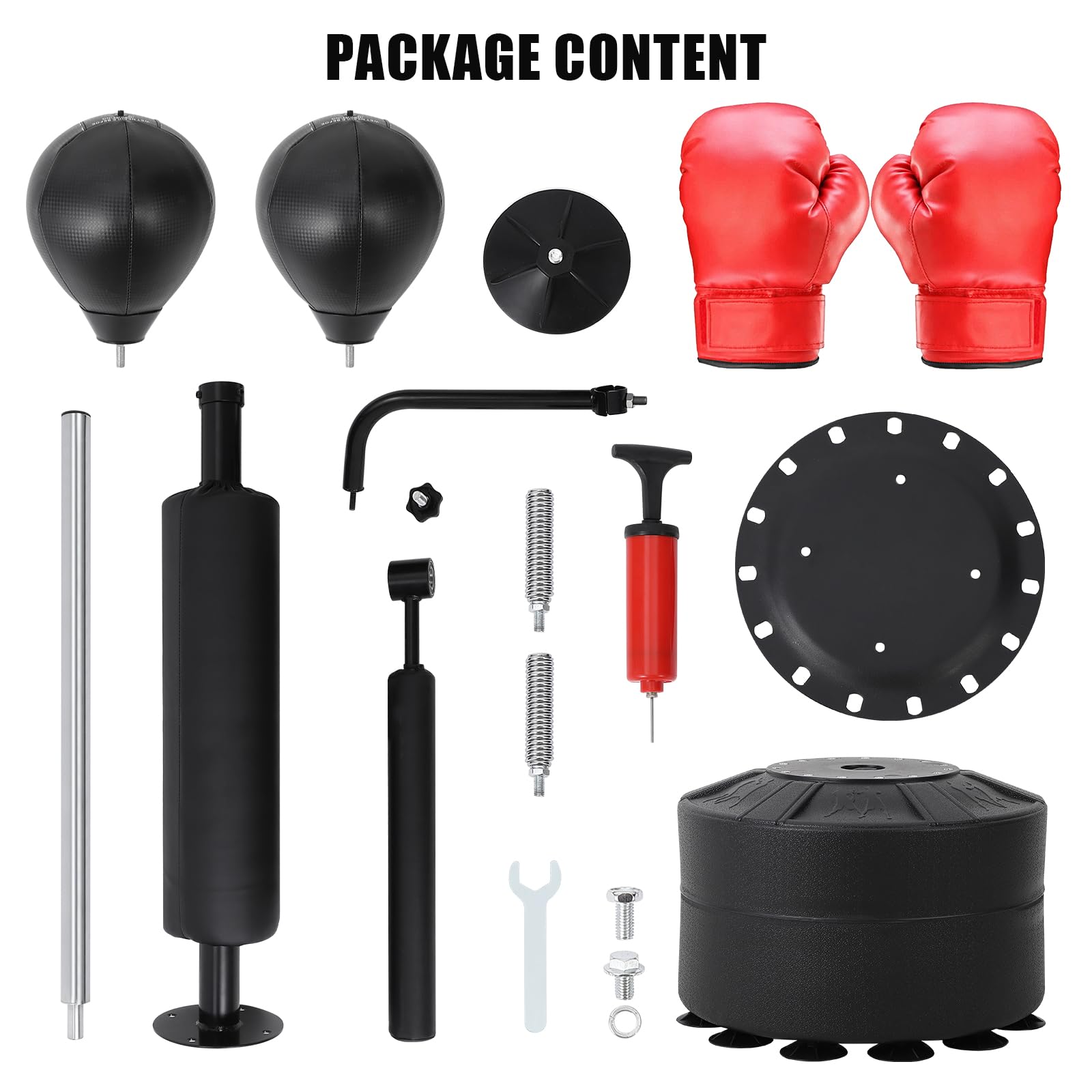 3-in-1 Freestanding Boxing Punching Bag Set with 2 Speed Balls, 360° Relax Bar & Reflex Bag - Professional Kickboxing Training Equipment for Adults - Perfect for Home Gym, Martial Arts Practice & Fitness Workouts