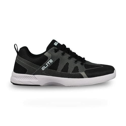 ELITE Men's Peak Black/Grey Bowling Shoes - Lightweight Comfort for League Play & Tournament Performance