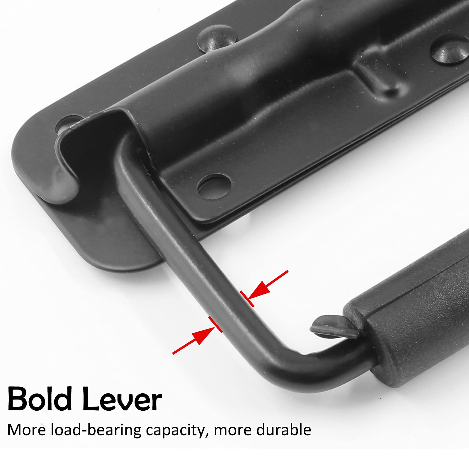 2Pcs Black 304 Stainless Steel Surface Mount Spring Loaded Speaker Case Handles - 5.47