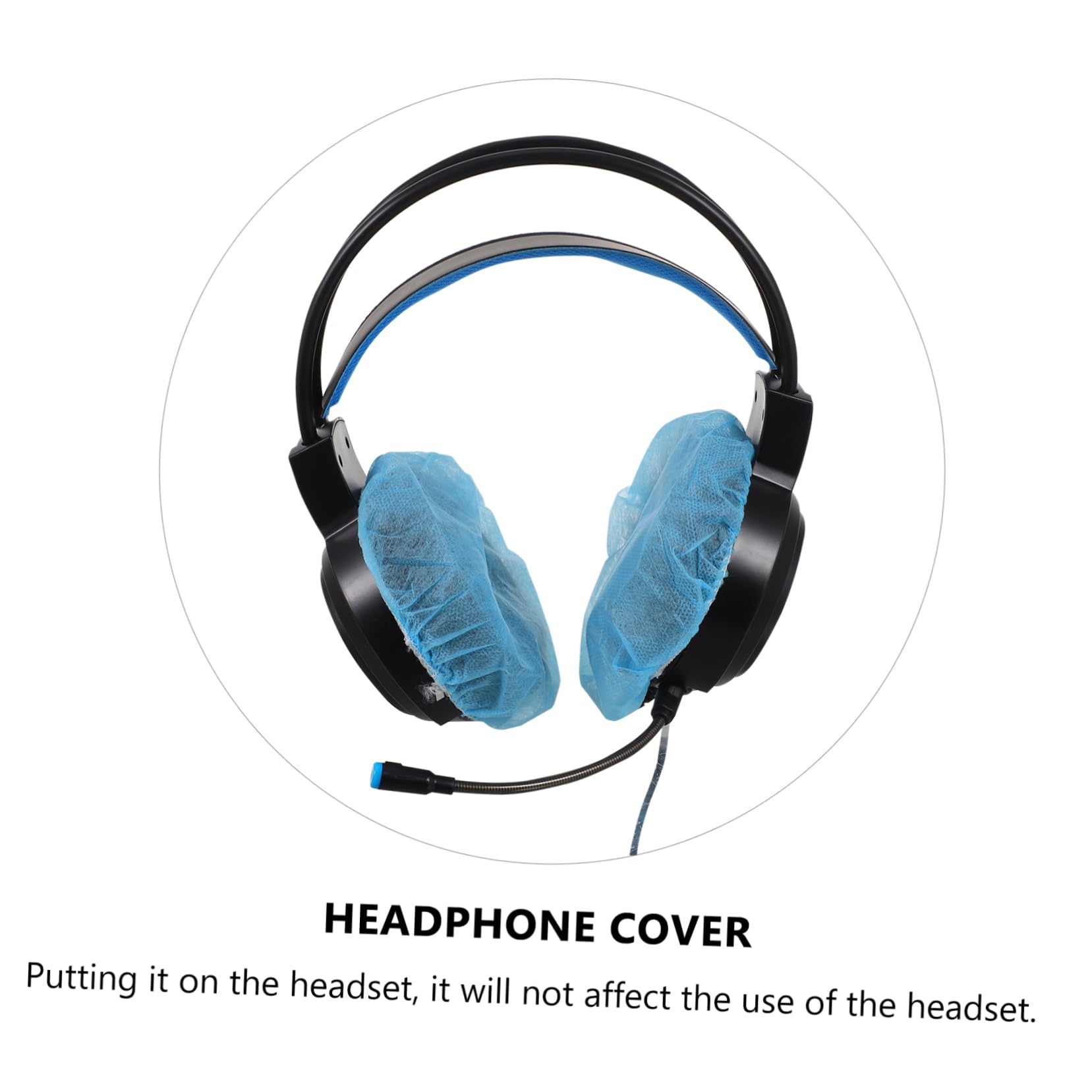 Gadpiparty Disposable Headset Covers 100 Pack - Breathable Ear Cushion Covers for Gaming Headphones, Anti-Sweat & Hygienic Protection - Perfect for Gamers, Gym, Office & Travel Use