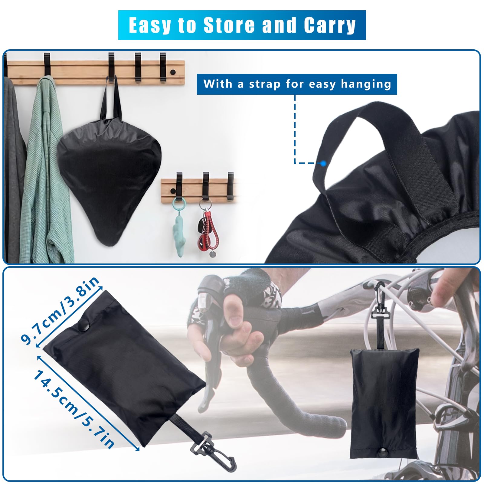 **3 Pack Waterproof Bike Seat Covers - Double-Layer Thickened & Dustproof Bicycle Saddle Protectors with Storage Bags | Durable Cycling Accessories for Rain & Outdoor Riding**    *(Perfect for Commuting, Mountain Biking, and All-Weather Cycling Protection)*
