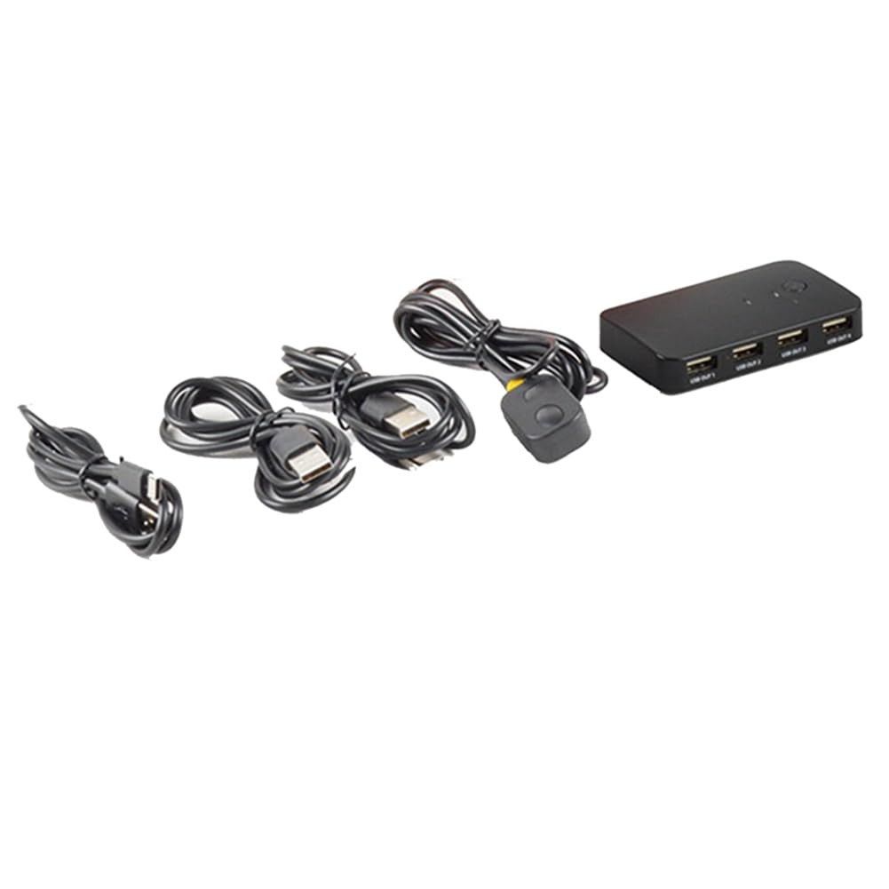 GKKICO USB KVM Switch 2 Input 4 Output - USB 2.0 Sharing Hub for Keyboard, Mouse, Monitor, Printer - Perfect for Home Office & Multi-Device Workspace Setup