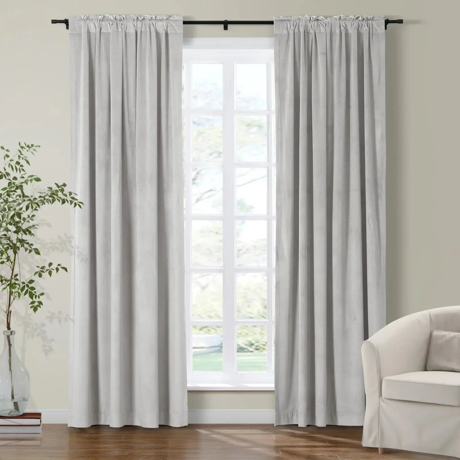 Luxury Birkin Velvet Curtains - Soft Blackout Drapes for Living Room & Bedroom - Premium Soundproof Thermal Insulated Window Treatments for Home Decor