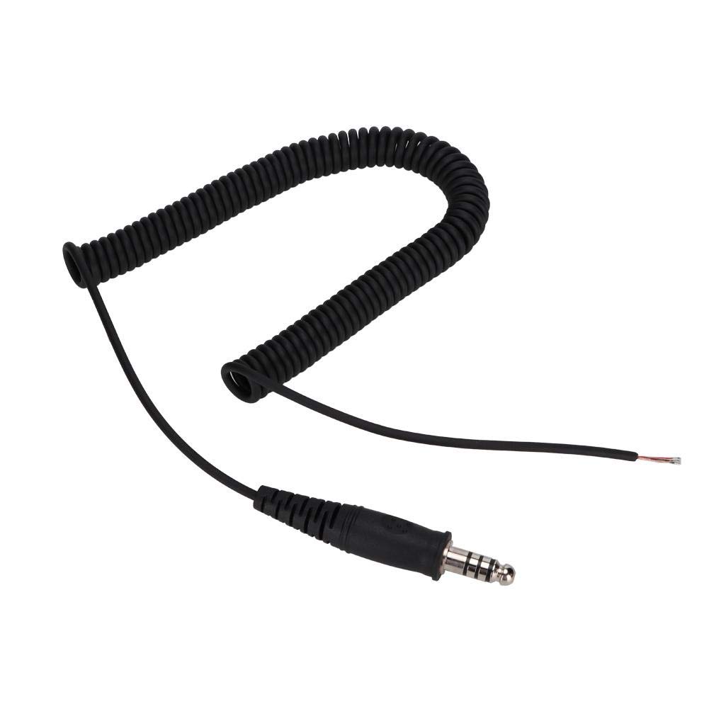 Aviation Headset DIY Replacement Cable - Coiled Spring Headphone Cord with U-174/U Military Connector for Helicopter & DJ Audio | Durable Upgrade for Pilots, Gamers & Music Professionals