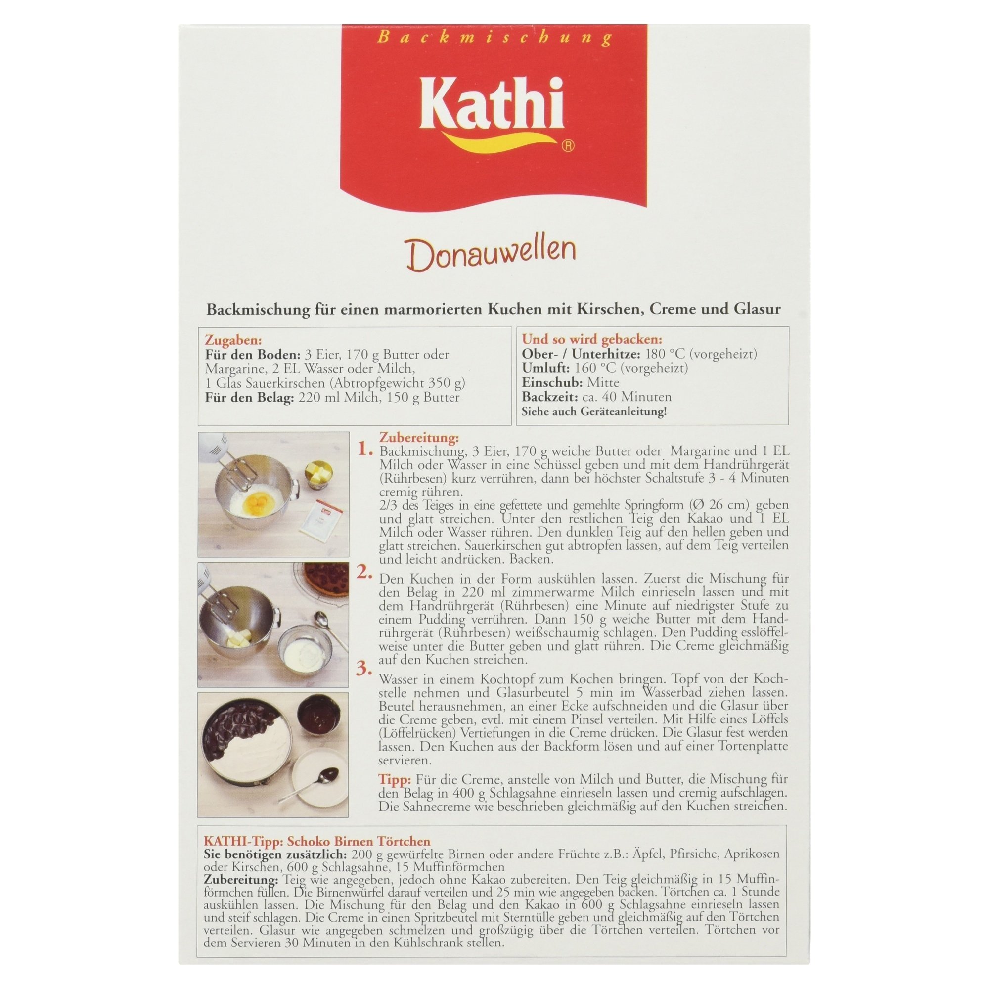 Kathi Donauwellen Cake Mix, 490g - Easy Baking for Desserts, Parties & Family Gatherings