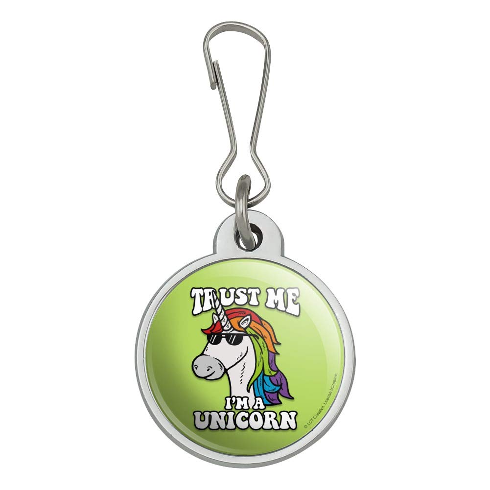 Funny Unicorn Zipper Pull Charm - Humorous 'Trust Me I'm a Unicorn' Bag Accessory for Backpacks, Purses & Luggage | Cute Gift for Unicorn Lovers & Fantasy Fans