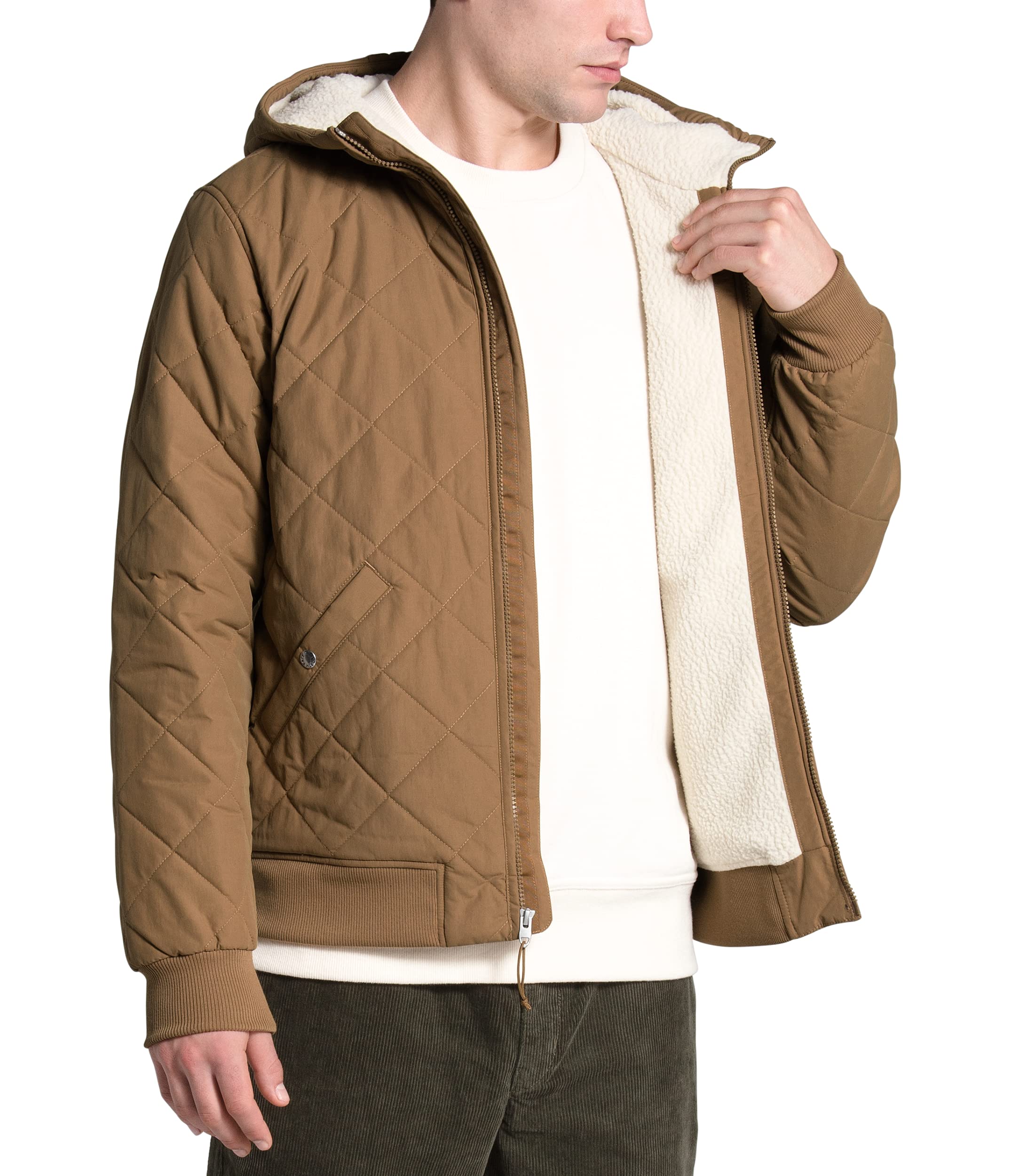THE NORTH FACE Men's Cuchillo Insulated Full Zip Hoodie Jacket - Utility Brown, Medium Size - Warm Winter Outdoor Hiking & Camping Fleece Pullover