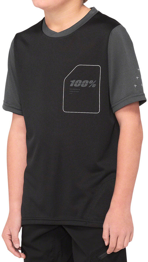 Ridecamp 100% Cotton Jersey Short Sleeve T-Shirt for Youth - Black/Charcoal, Medium Size | Perfect for Outdoor Activities, Sports & Casual Wear