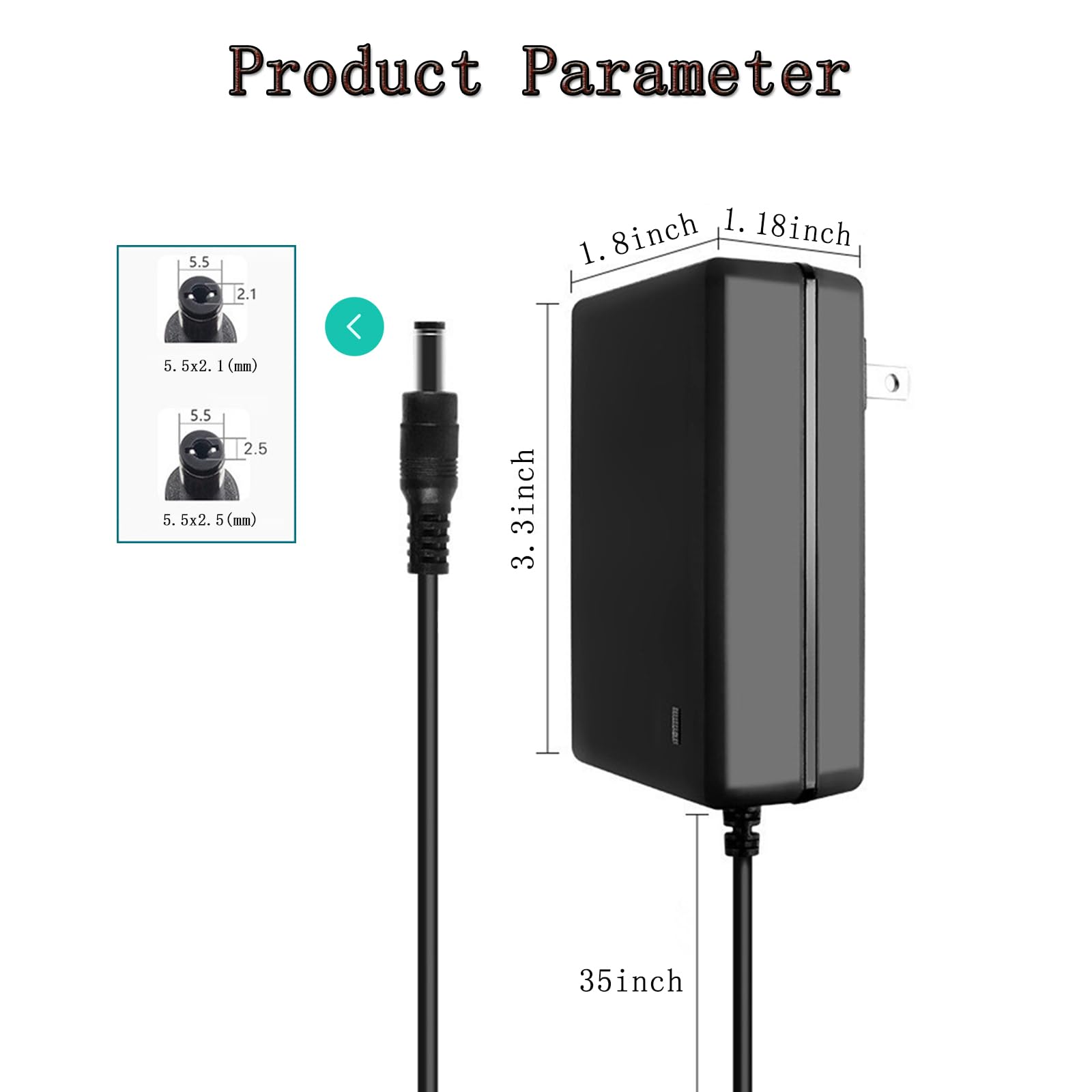 16.8V 1A Massage Gun Power Adapter Replacement for Taotronics TT-PCA004, Homech HM-PCA004, Wattne W1 W2, Cryotex, ABOX - Universal Charger Cable for Deep Tissue Massagers - Perfect for Home, Gym & Travel Use