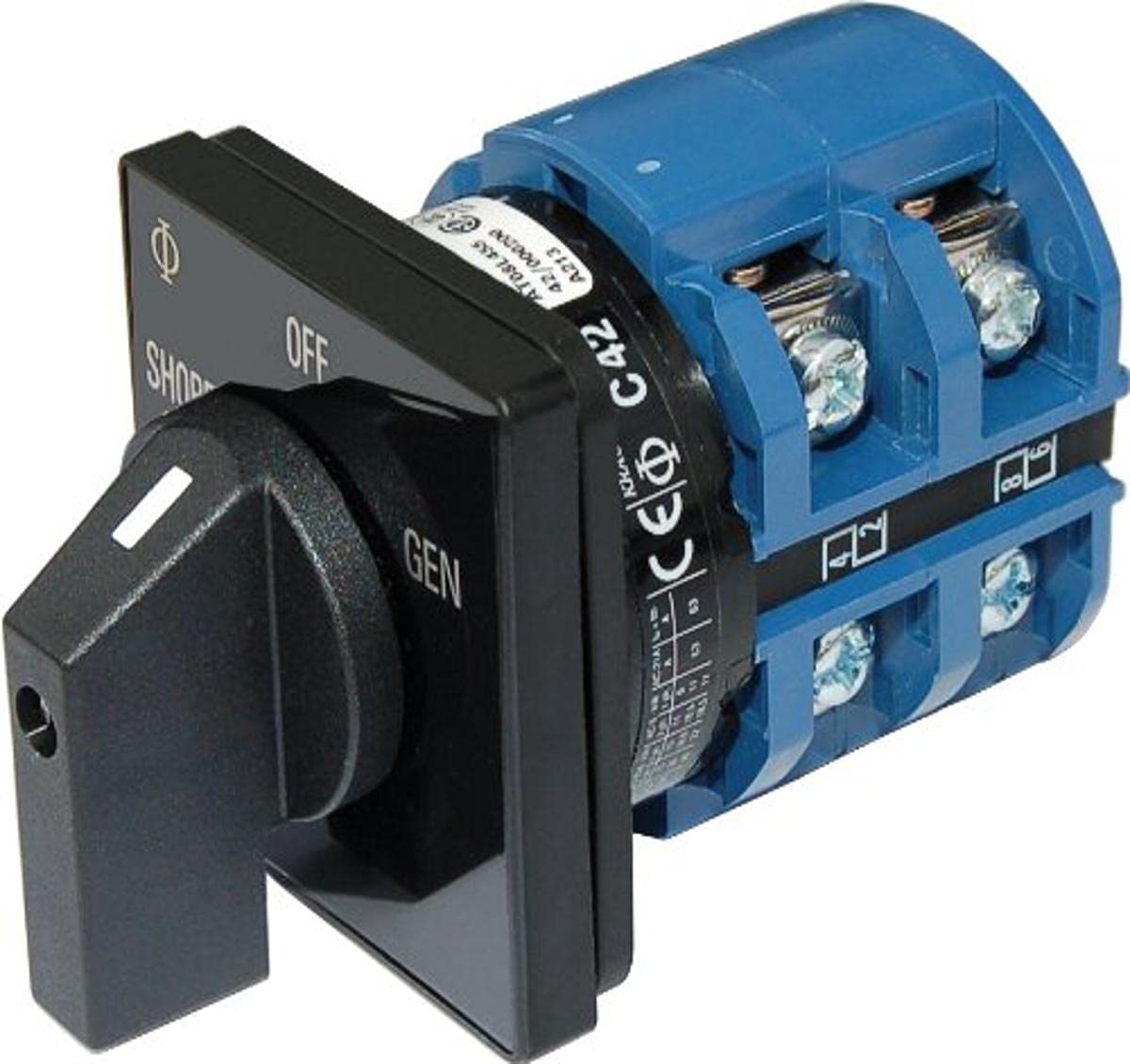 Blue Sea Systems 9011 AC Rotary Switch - OFF + 2 Positions 120V AC 65A Beige | Marine & RV Electrical Panel Upgrade | Heavy-Duty Circuit Control for Boats, Campers & Off-Grid Power Systems