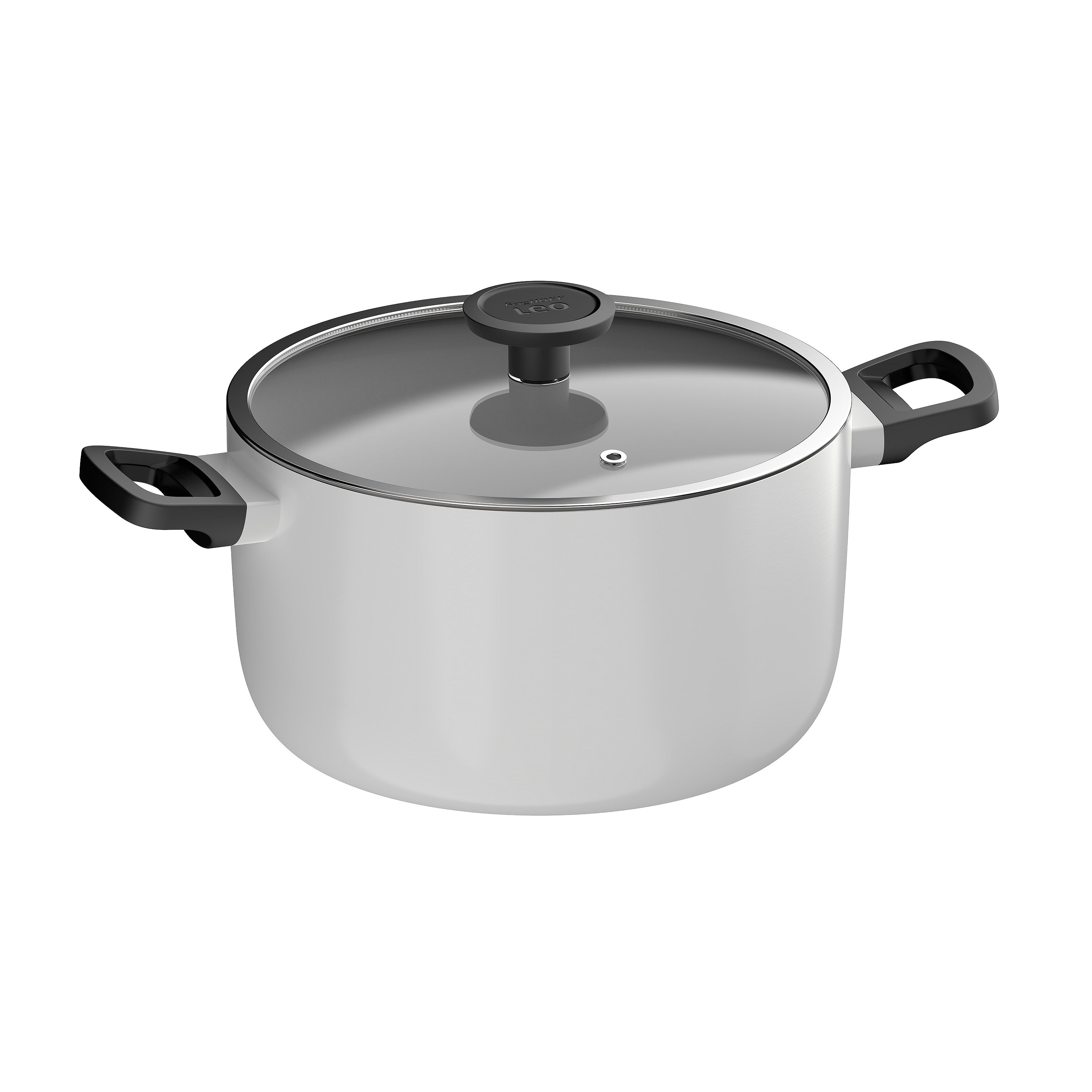 BergHOFF Leo Glints Nonstick Recycled Aluminum Stockpot 9.5 Inch, 5.9 Quart with Glass Lid - Perfect for Soups, Stews & Pasta Cooking in Eco-Friendly Kitchen
