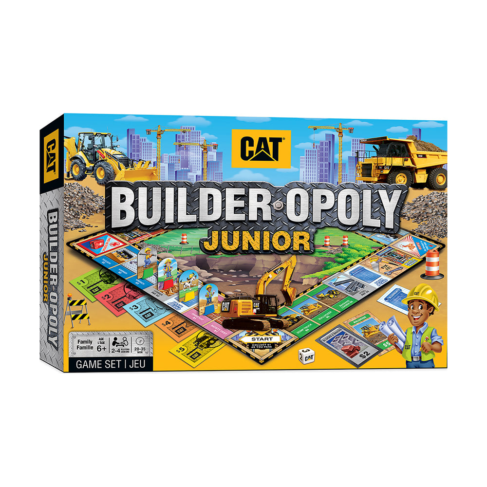 Caterpillar Builder Opoly Junior Board Game for Kids - Fun Construction-Themed Family Board Game for Ages 5+ - Perfect for Birthday Gifts & Family Game Nights